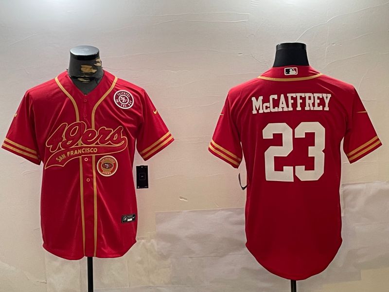 Men San Francisco 49ers #23 Mccaffrey Red Joint Name 2024 Nike Limited NFL Jersey style 12097->san francisco 49ers->NFL Jersey